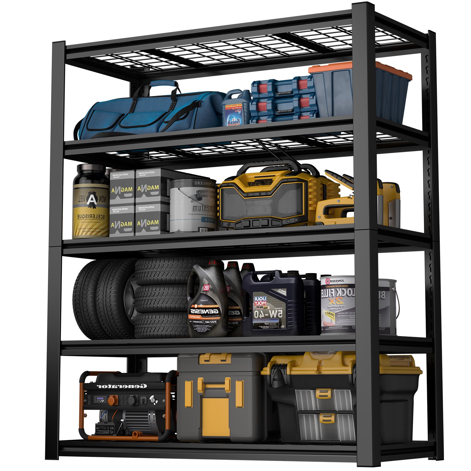 59" Heavy-Duty Metal Garage Storage Rack for workshop, garage, storage, or utility use