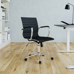 Techni Mobili Modern Medium-Back Executive Chair, Black for home office seating