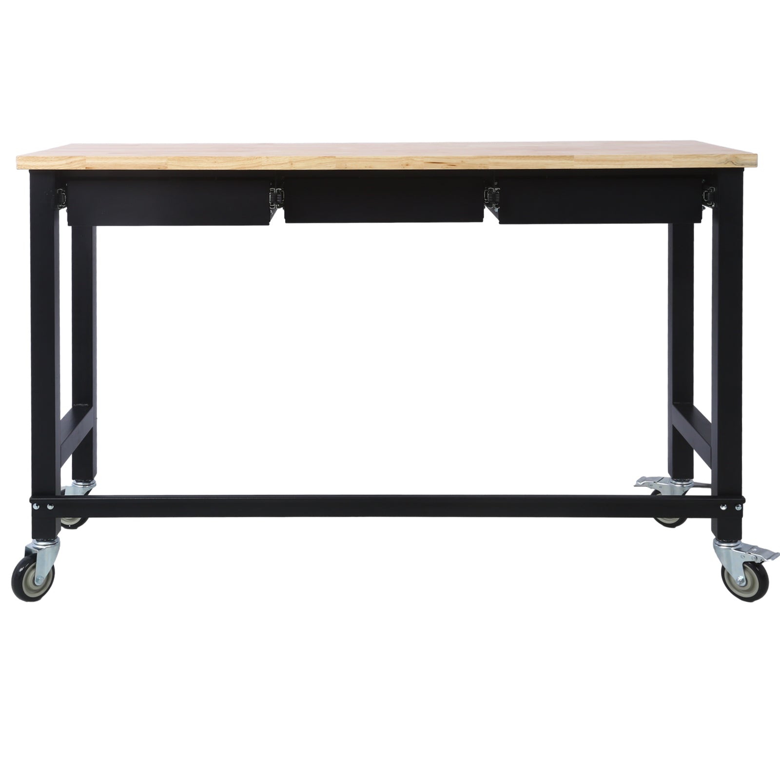 60" Rolling Bamboo Workbench with Drawer Storage for workshop, garage, storage, or utility use