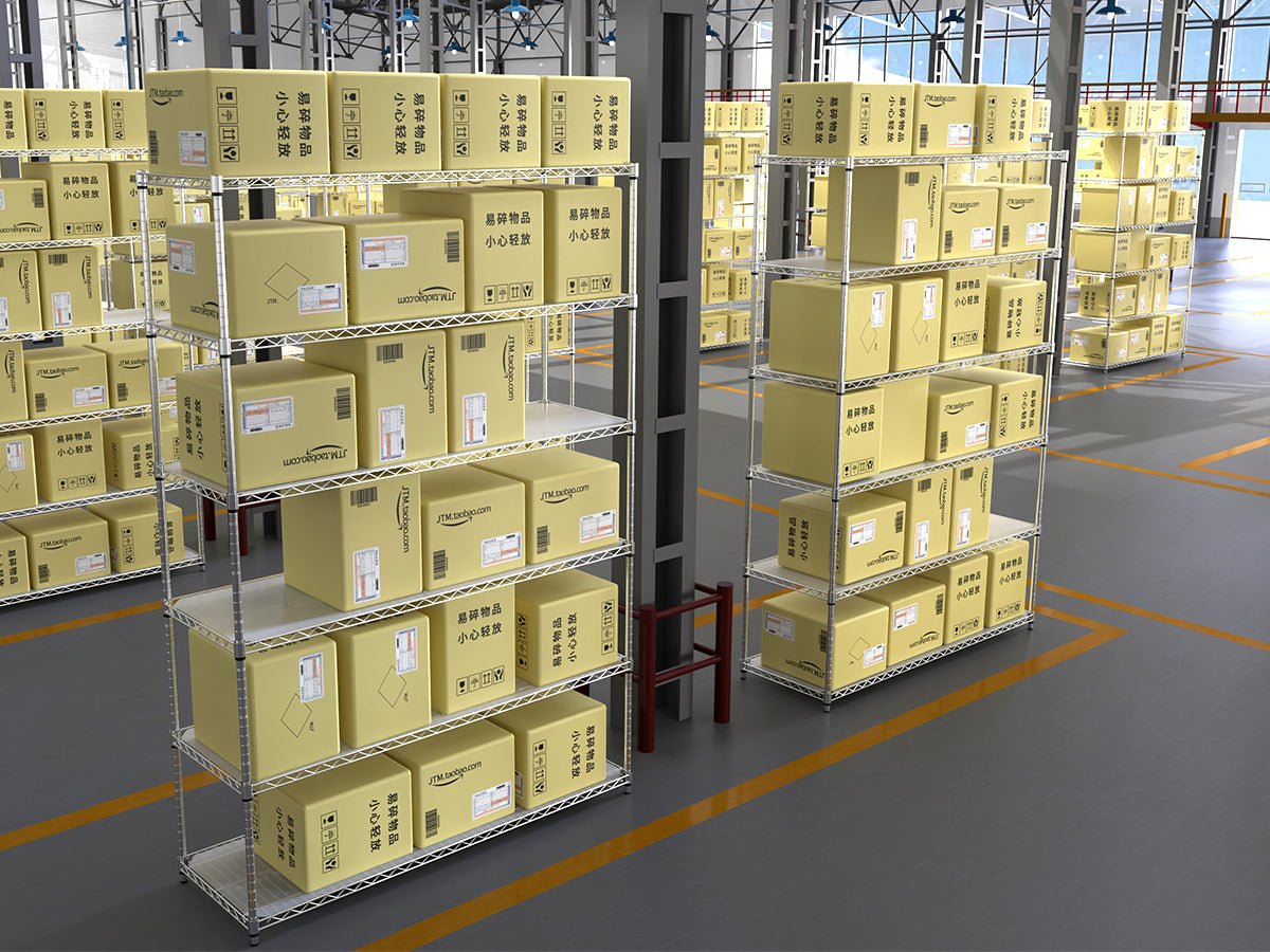 Heavy-Duty NSF Adjustable Wire Shelving Unit with Wheels & Shelf Liners for workshop, garage, storage, or utility use