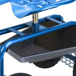 Rolling Garden Workseat with 360° Swivel Seat for workshop, garage, storage, or utility use