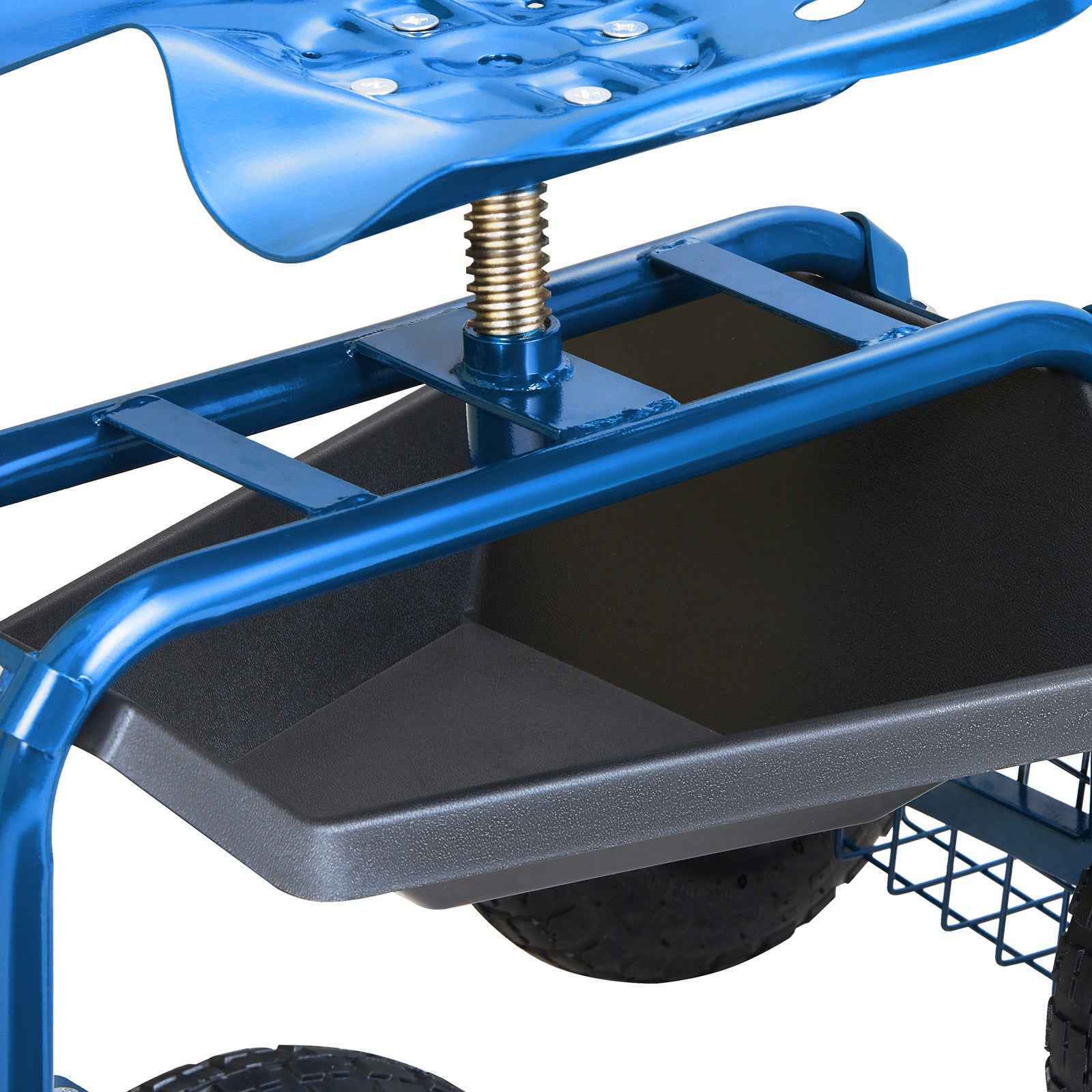 Rolling Garden Workseat with 360° Swivel Seat for workshop, garage, storage, or utility use