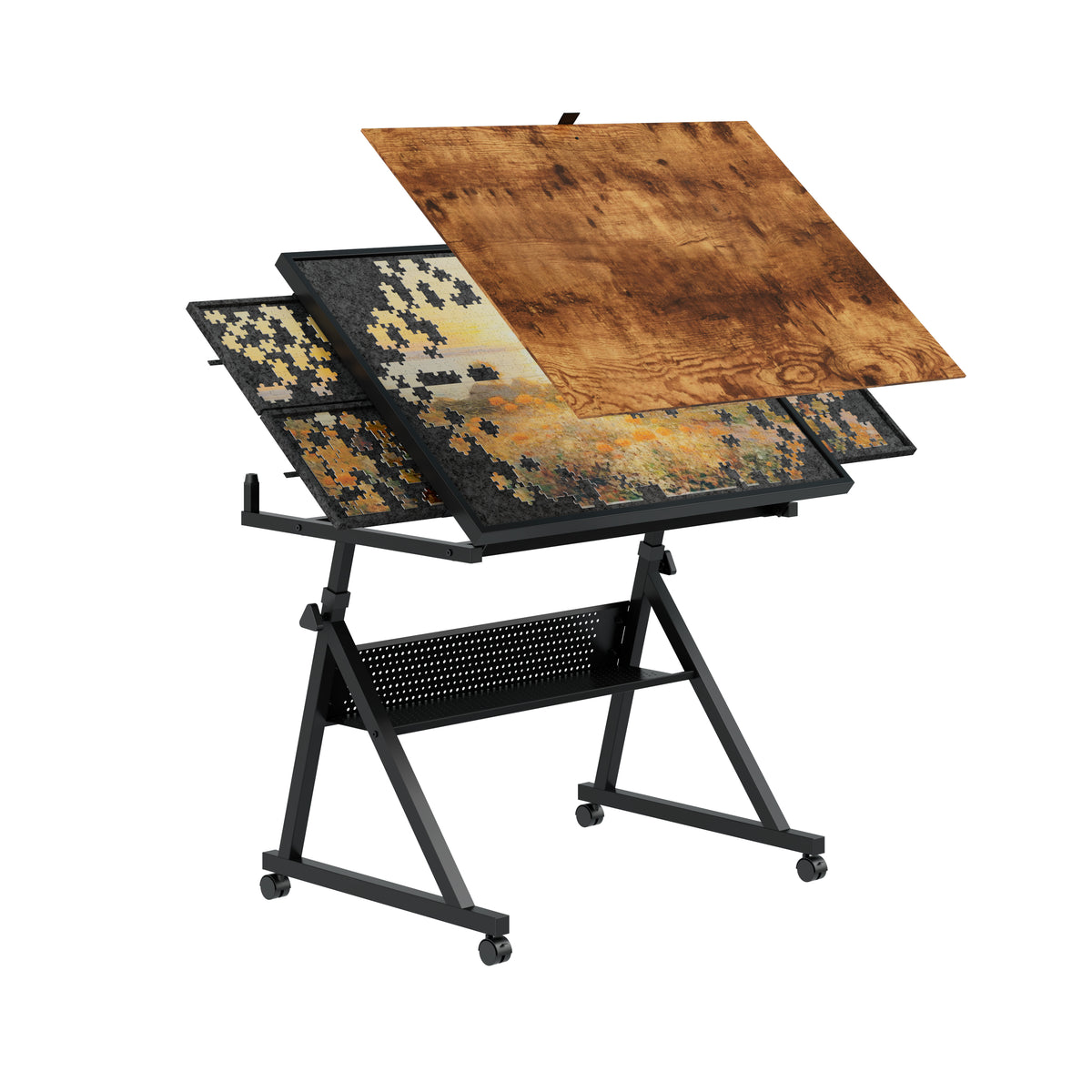 1500-Piece Rolling Jigsaw Puzzle Table with 4 Trays hobby and puzzle table