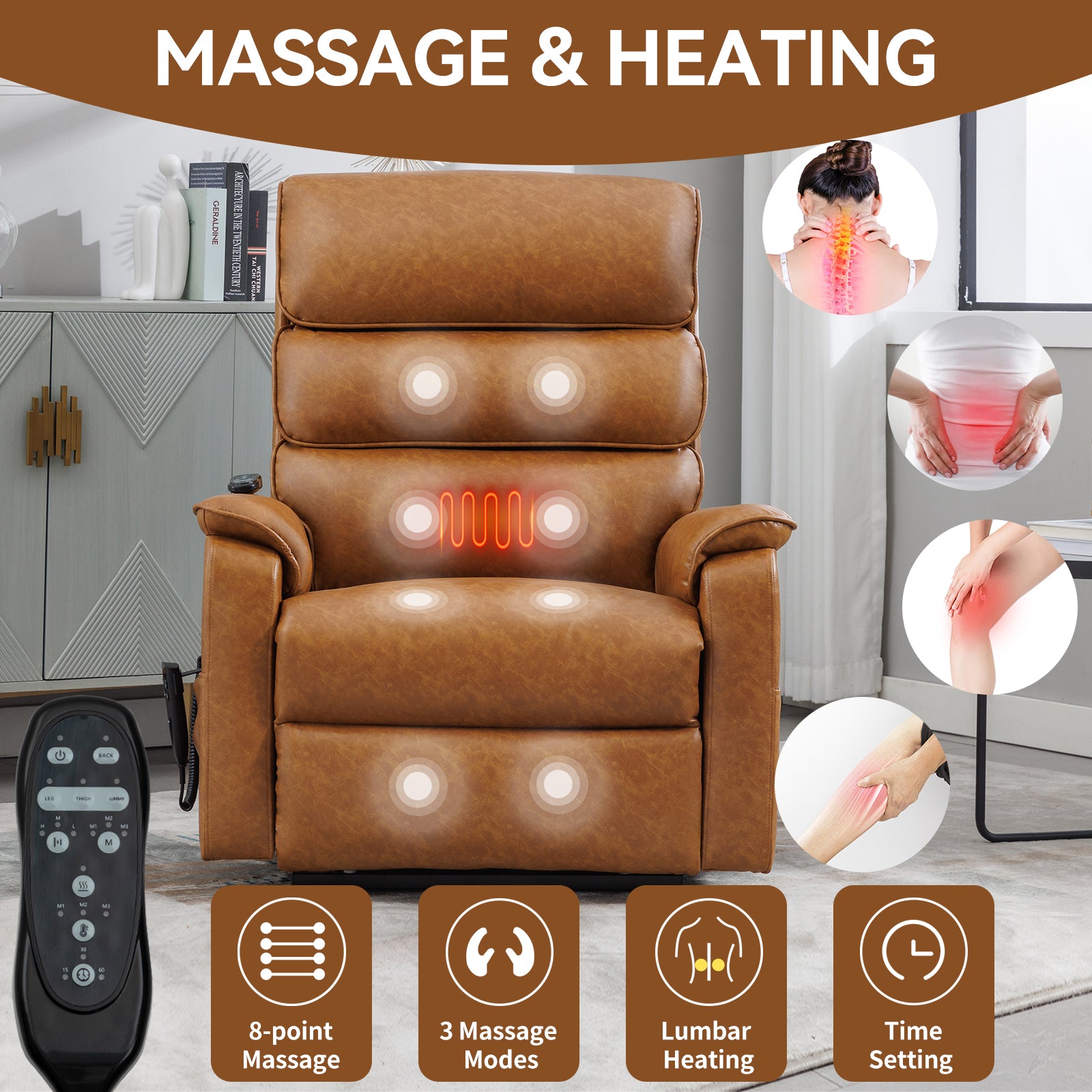 Dual-Motor Power Lift Heat & Massage Recliner detail image 36