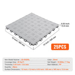 PVC Interlocking Drainage Garage Floor Tiles, 12" x 12" x 0.5" for workshop, garage, storage, or utility use