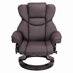 8-Point Massage Recliner with Ottoman, Heated Reclining Chair, Bent Wood Base detail image 30