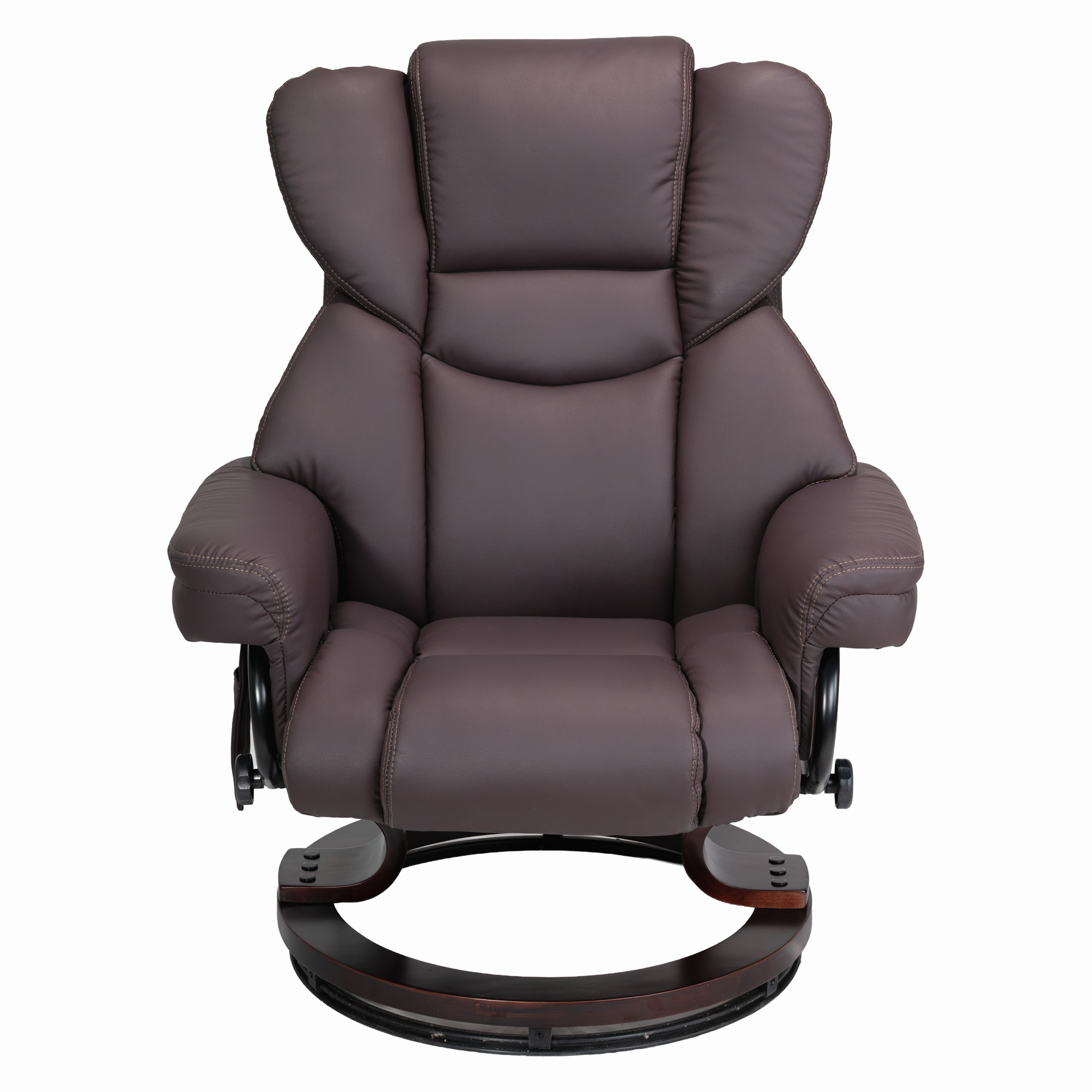 8-Point Massage Recliner with Ottoman, Heated Reclining Chair, Bent Wood Base detail image 30