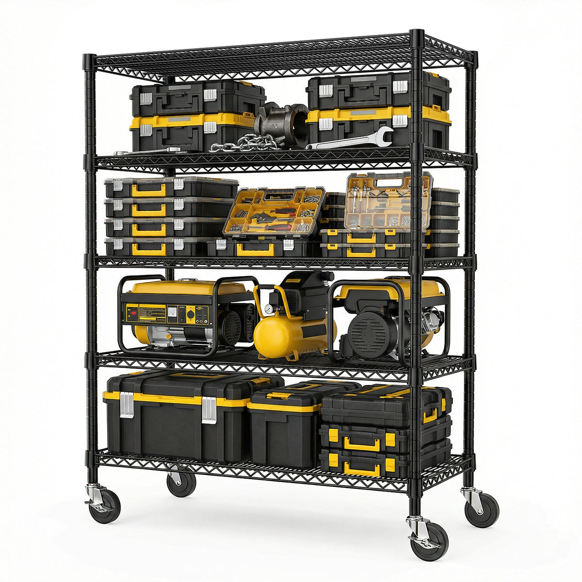 3300 lb Capacity Industrial Metal Shelving Units for workshop, garage, storage, or utility use
