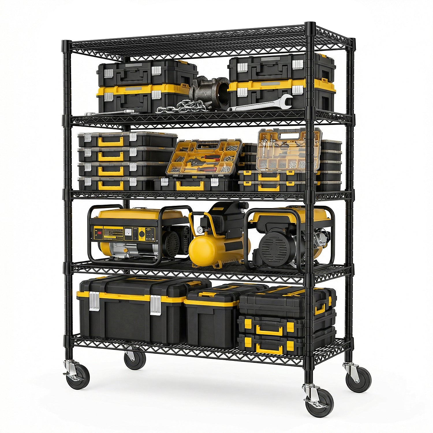 3300 lb Capacity Industrial Metal Shelving Units for workshop, garage, storage, or utility use