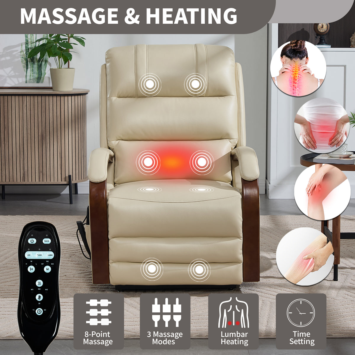 Dual-Motor Leather-Air Power Lift Recliner detail image 26
