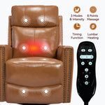 Genuine Leather Heat Massage Manual Recliner Chair with Rocker and Swivel for Living Room detail image 63