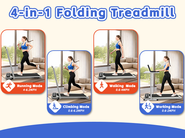 Foldable Under-Desk Walking Pad with Handlebar & Incline under-desk walking pad