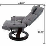 8-Point Massage Recliner with Ottoman, Heated Reclining Chair, Bent Wood Base detail image 14