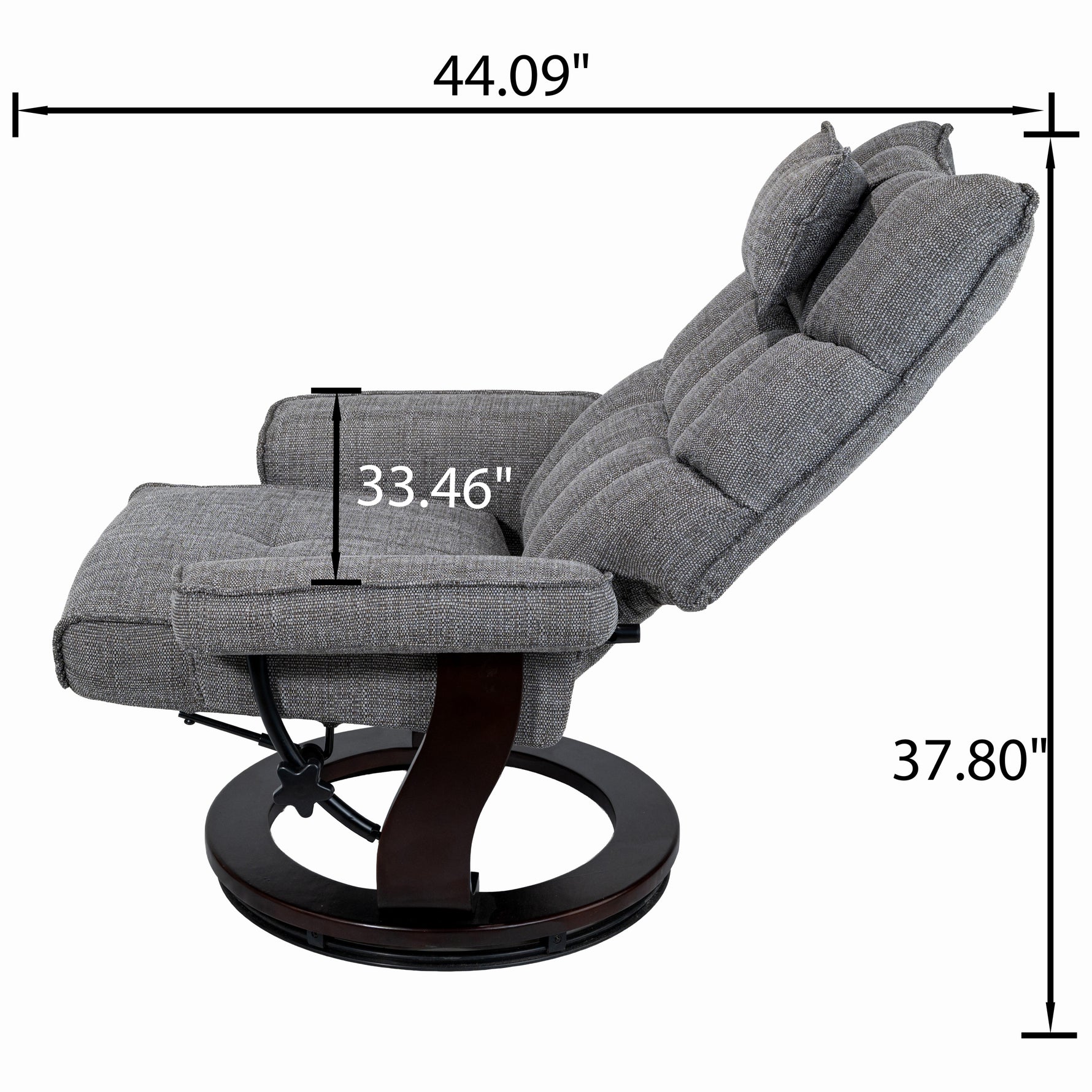 8-Point Massage Recliner with Ottoman, Heated Reclining Chair, Bent Wood Base detail image 14