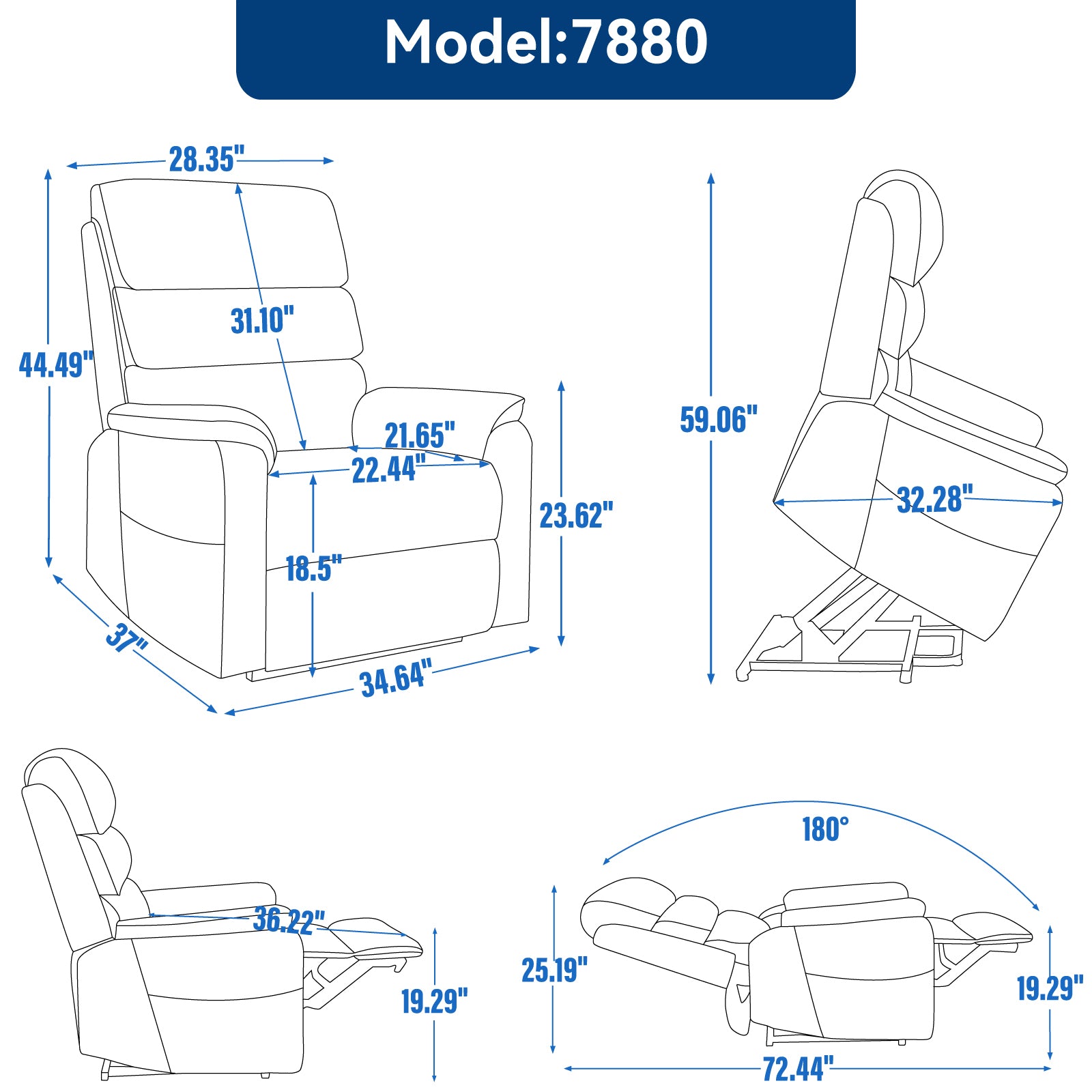 Dual-Motor Power Lift Heat & Massage Recliner detail image 26