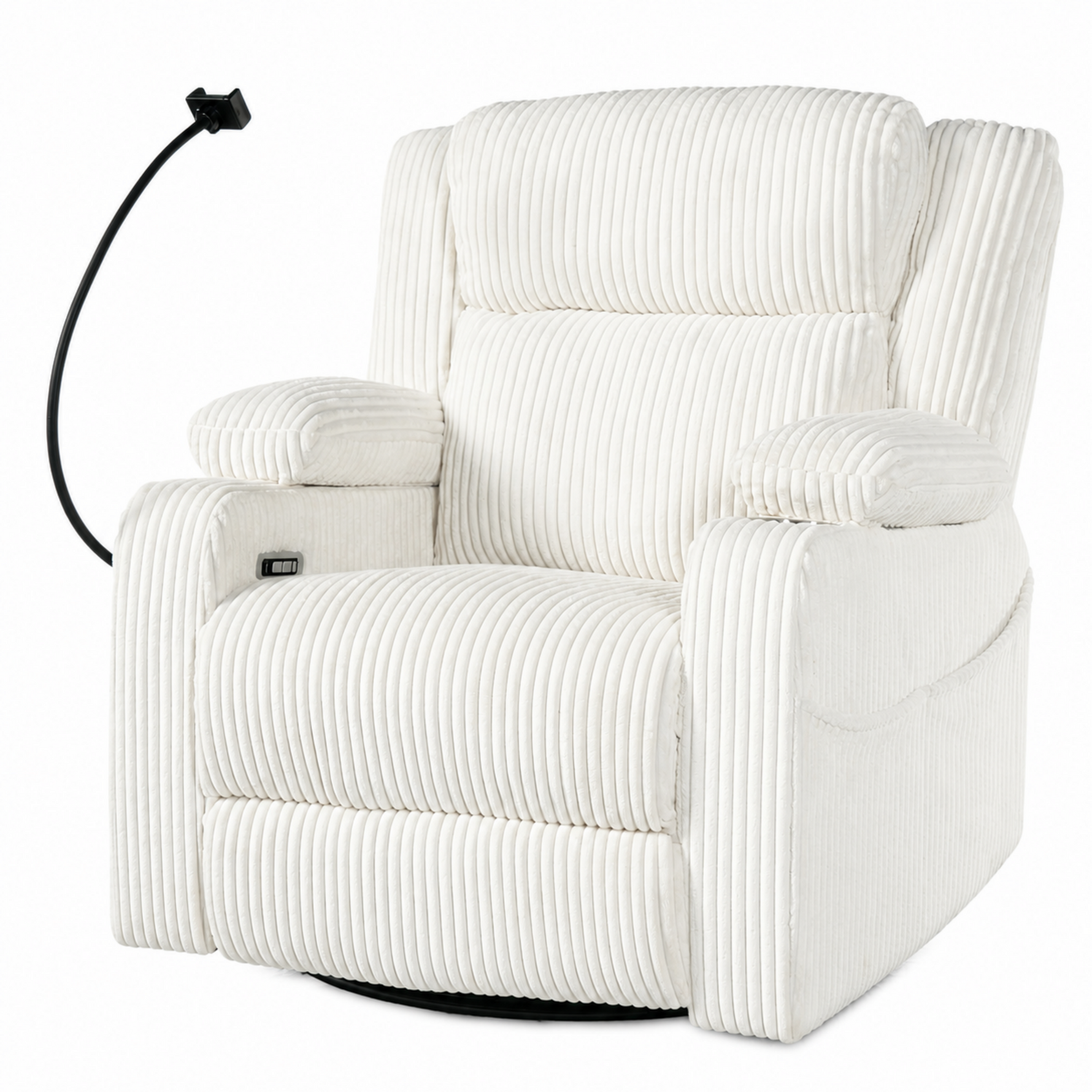 Electric Power Recliner Chair with Heat and Massage, 270° Swivel detail image 14