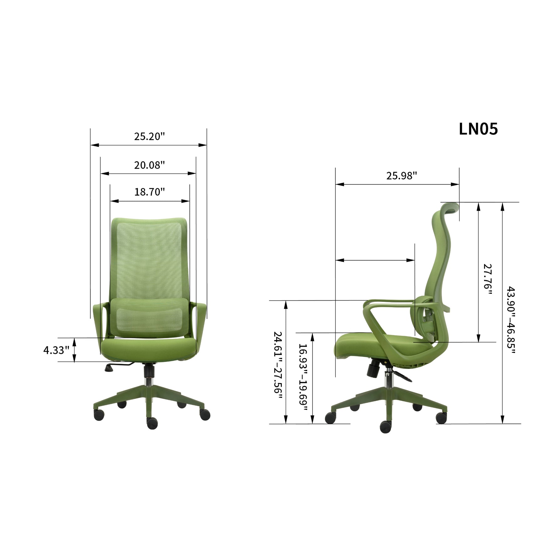 Big & Tall Ergonomic Office Chair - 500 lb Capacity for home office seating