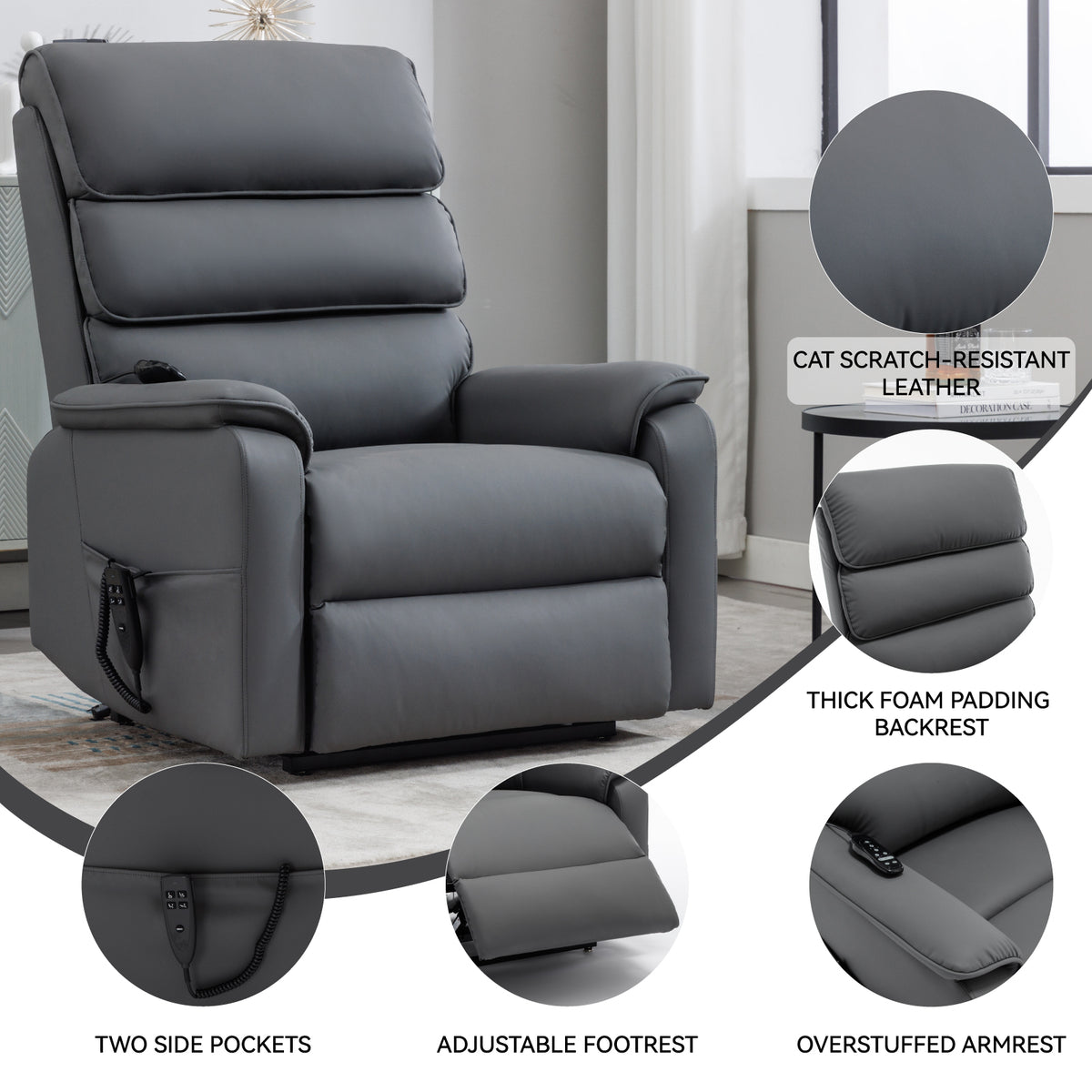 Dual-Motor Power Lift Heat & Massage Recliner detail image 78