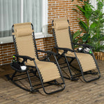 Outsunny Folding Zero Gravity Rocking Chair Set detail image 20