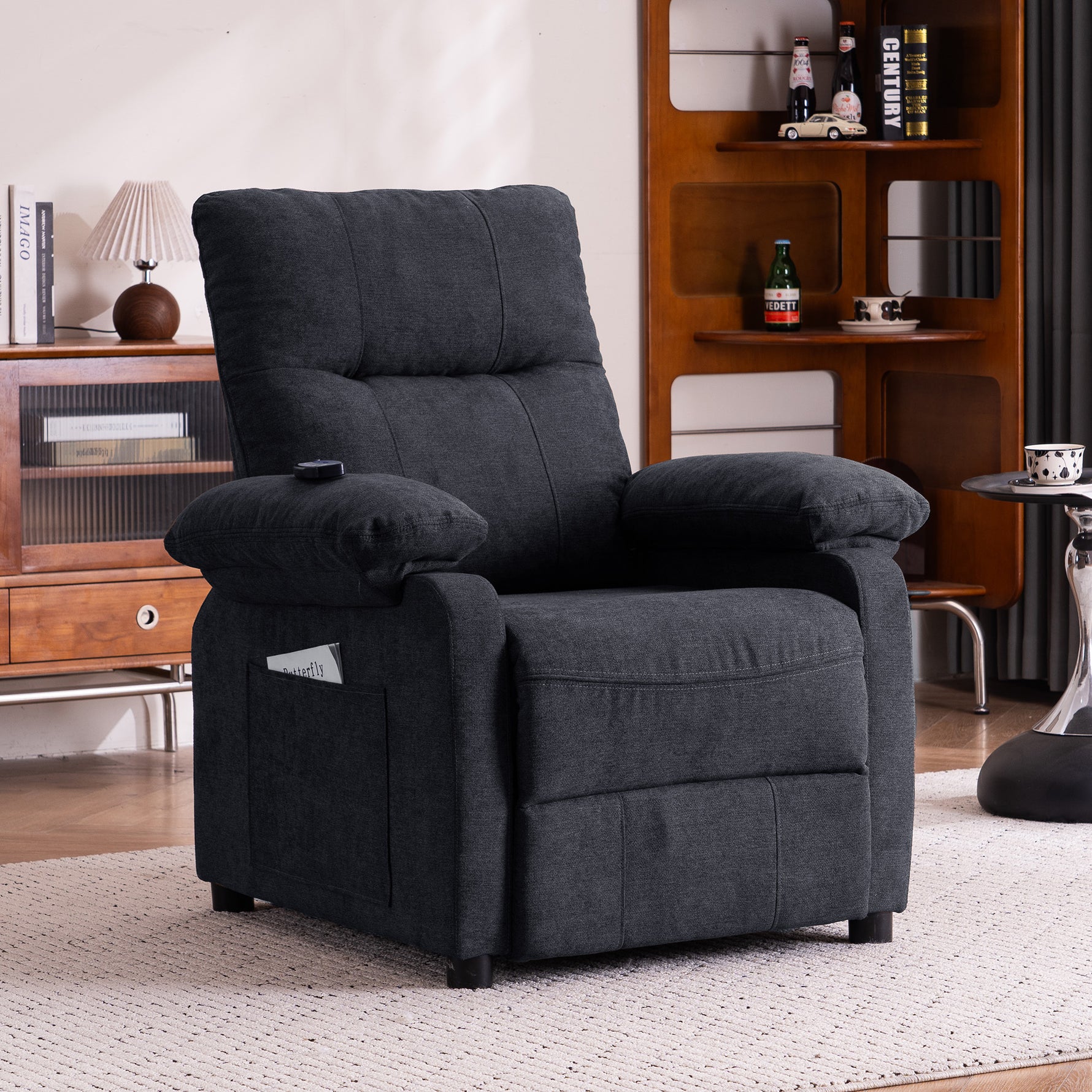 Chenille Massage Recliner with Heat & Remote Control detail image 9