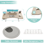 63" x 30" Electric Standing Desk with Splice Board workspace desk setup