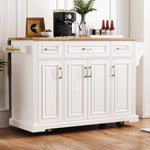 54 in. Rolling Kitchen Island with Drop Leaf & Storage product view 4