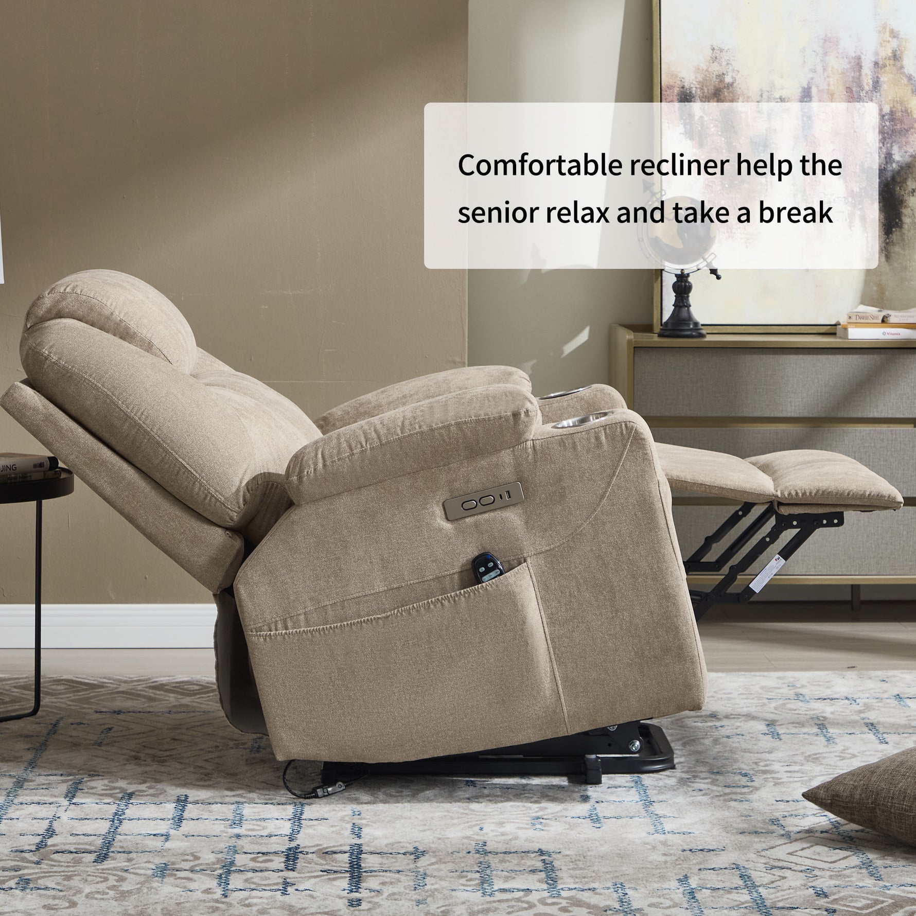 Dual-Motor Leather-Air Power Lift Recliner detail image 6
