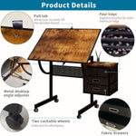 1500-Piece Rolling Jigsaw Puzzle Table with 4 Trays hobby and puzzle table