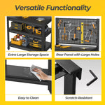 Heavy-Duty Metal Shelving & Workbench with Pegboard, 3000 lb Capacity for workshop, garage, storage, or utility use