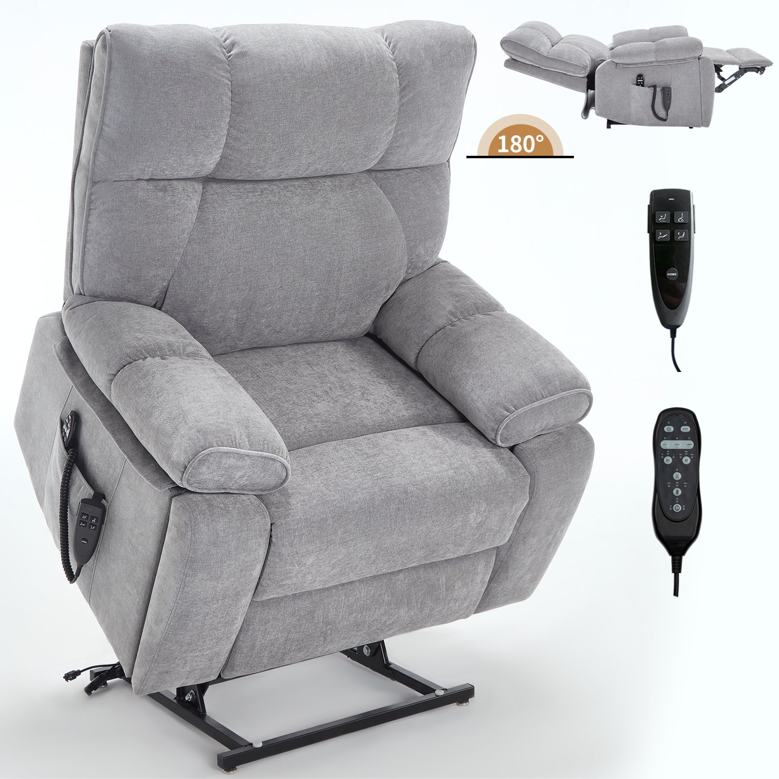 Dual-Motor Power Lift Recliner with Heat & Massage, 350 lb Capacity detail image 142