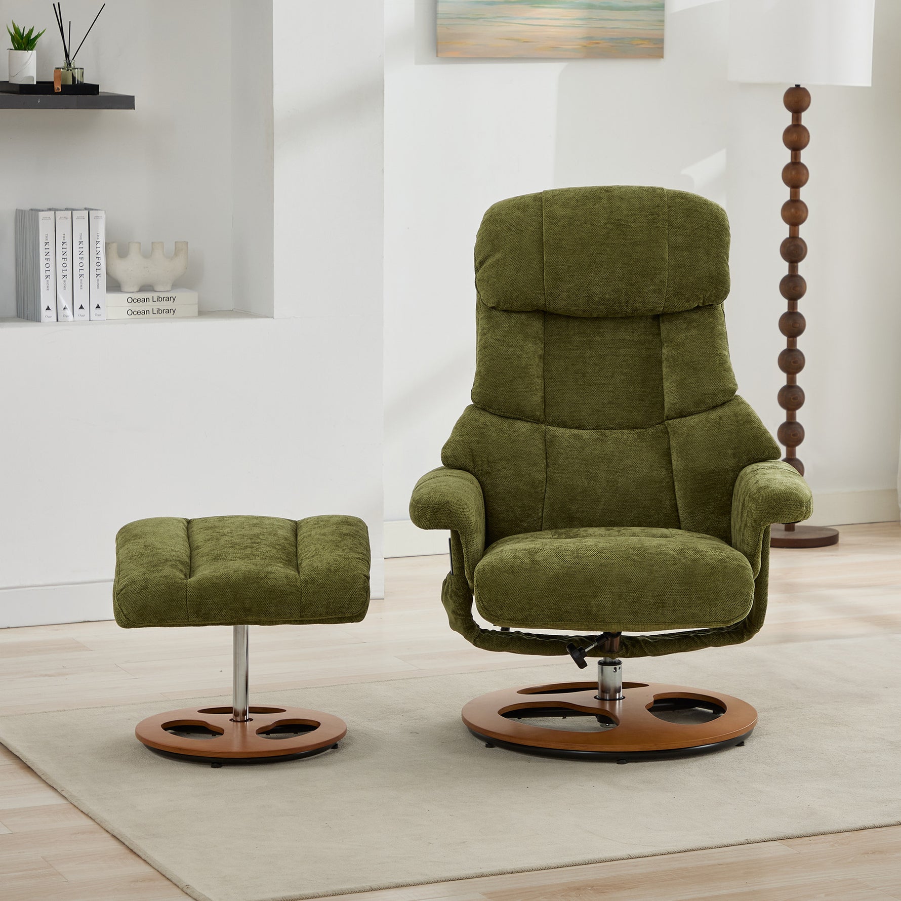 Ergonomic Recliner Chair with Ottoman - 360° Swivel Massage Lounge detail image 27