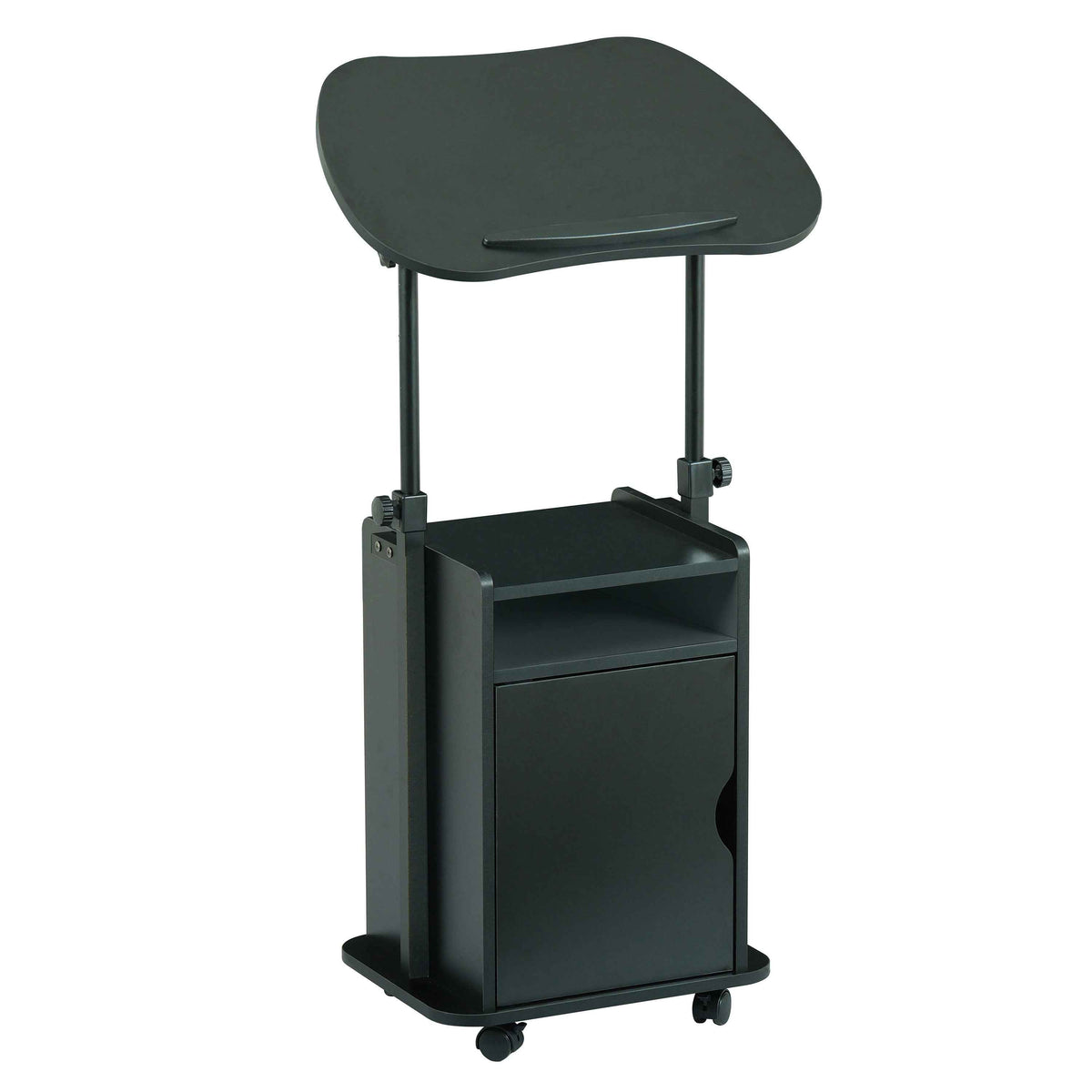 Techni Mobili Sit-to-Stand Laptop Cart with Storage mobile laptop workstation