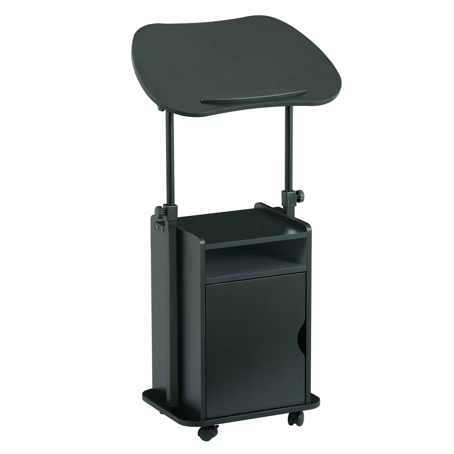 Techni Mobili Sit-to-Stand Laptop Cart with Storage mobile laptop workstation