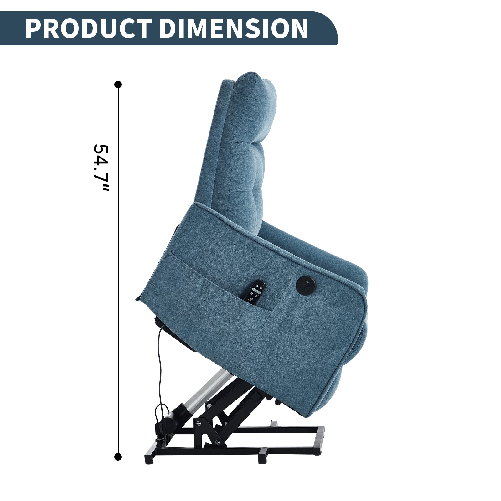 Single Motor Power Lift Recliner Chair with Massage & Heat detail image 15