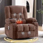Massage Swivel Rocker Recliner with Vibration, Heat & Ergonomic Lounge Support detail image 9