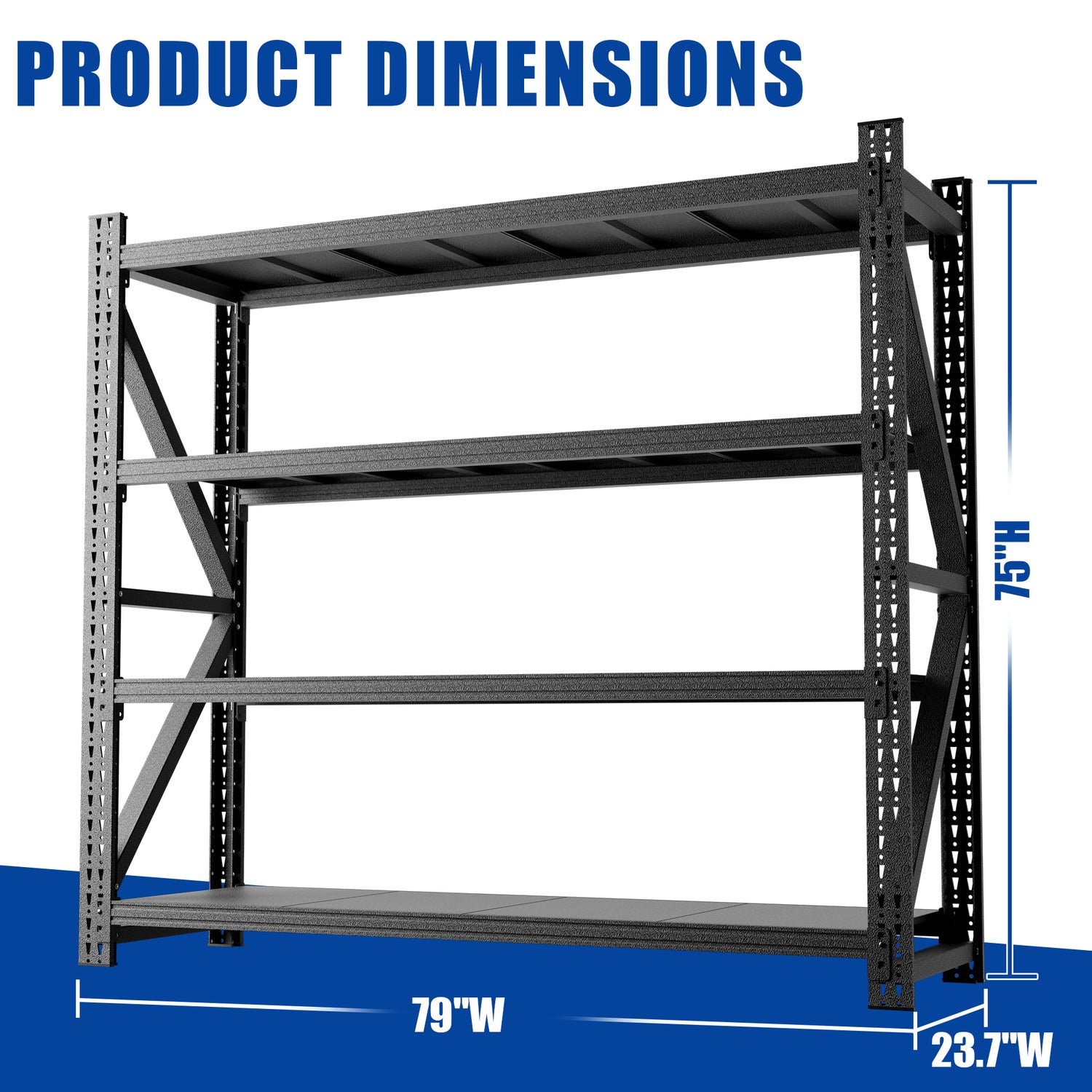 Heavy-Duty Adjustable Garage Shelving for Warehouse Storage for workshop, garage, storage, or utility use