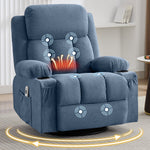 Swivel Rocker Recliner Chair with Vibration Massage, Heat, USB Port and Cup Holderrs detail image 23