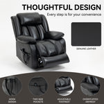 Dual-Motor Power Lift Genuine Leather Heat & Massage Recliner detail image 17