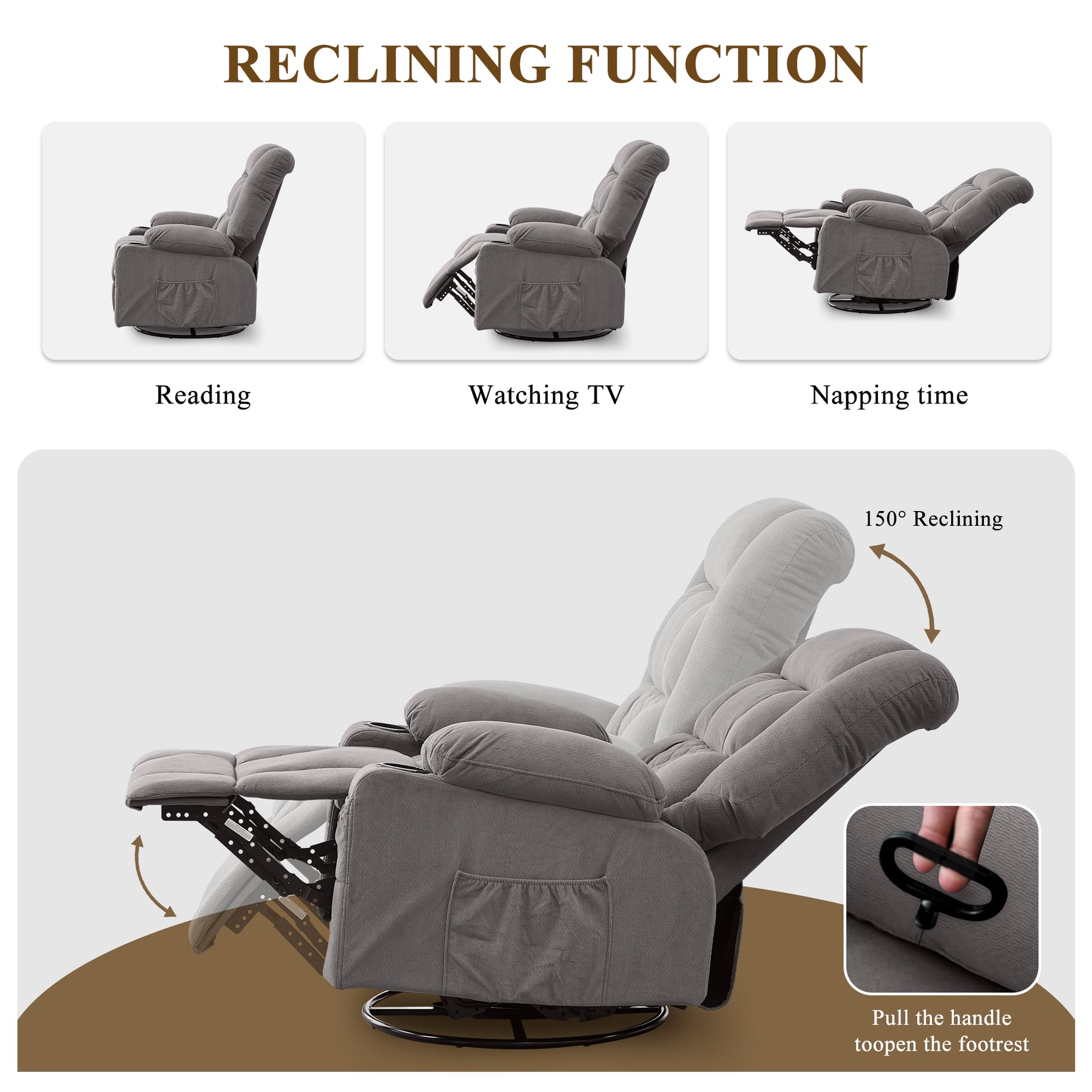 Kneading Massage Rocker Recliner with 4-Point 3D Kneading detail image 23