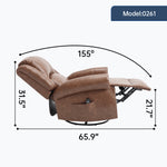 Heat Massage Manual Recliner Chair with Rocker and Swivel for Living Room detail image 15