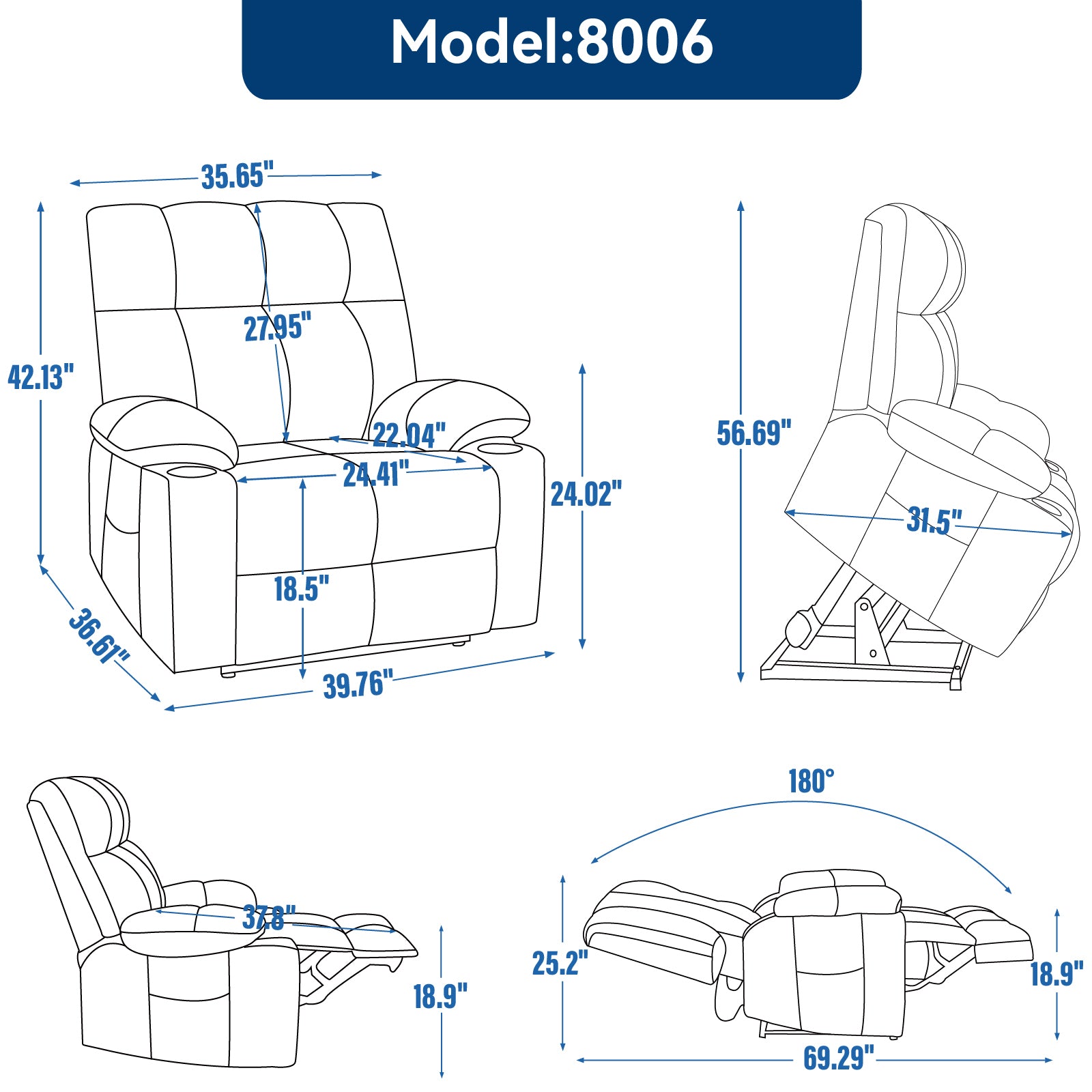 Chenille Dual-Motor Power Lift Recliner, 350 lb Capacity detail image 73