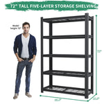 Industrial Heavy Duty Adjustable Metal Mesh Storage Shelving Unit for workshop, garage, storage, or utility use
