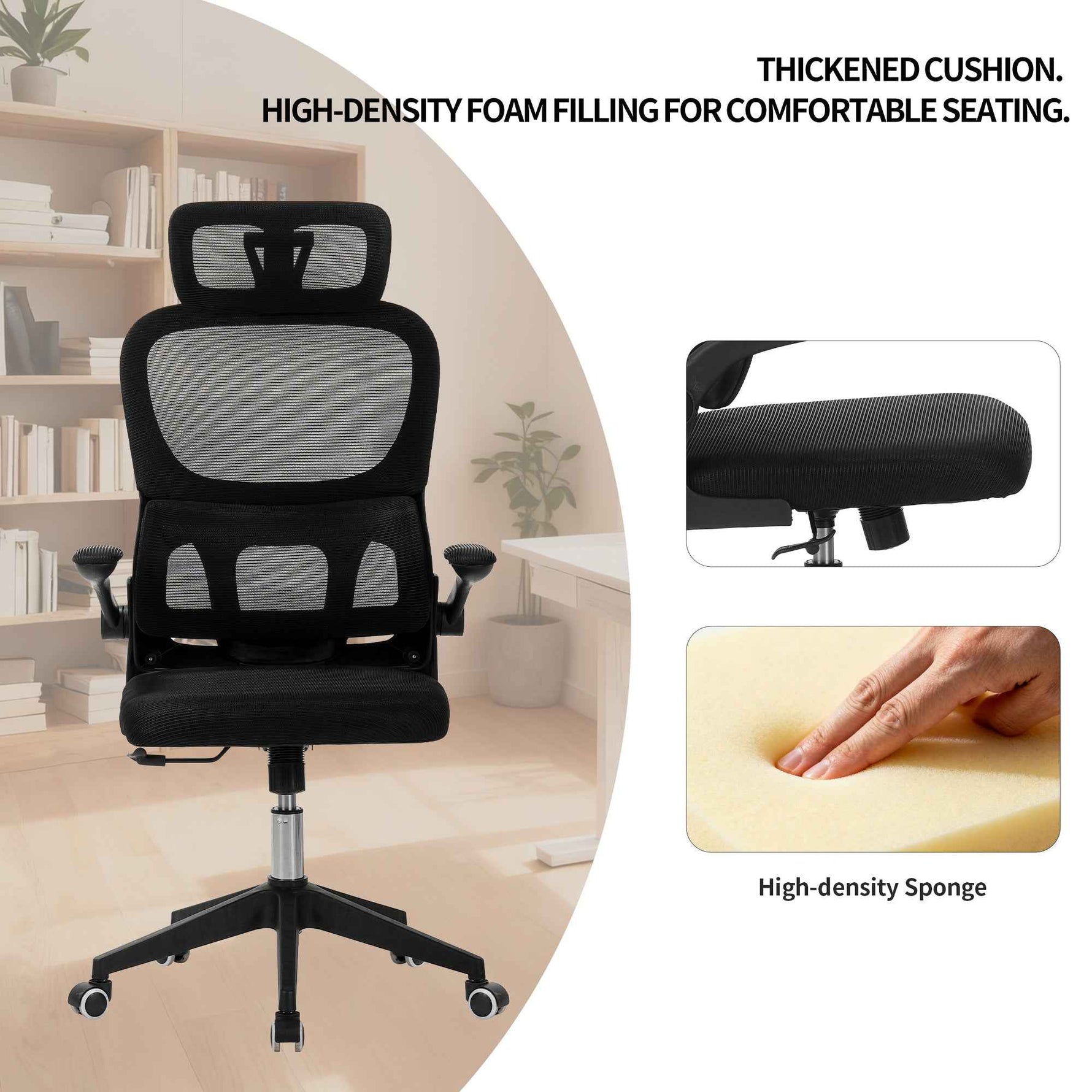 High Back Ergonomic Mesh Office Chair for home office seating