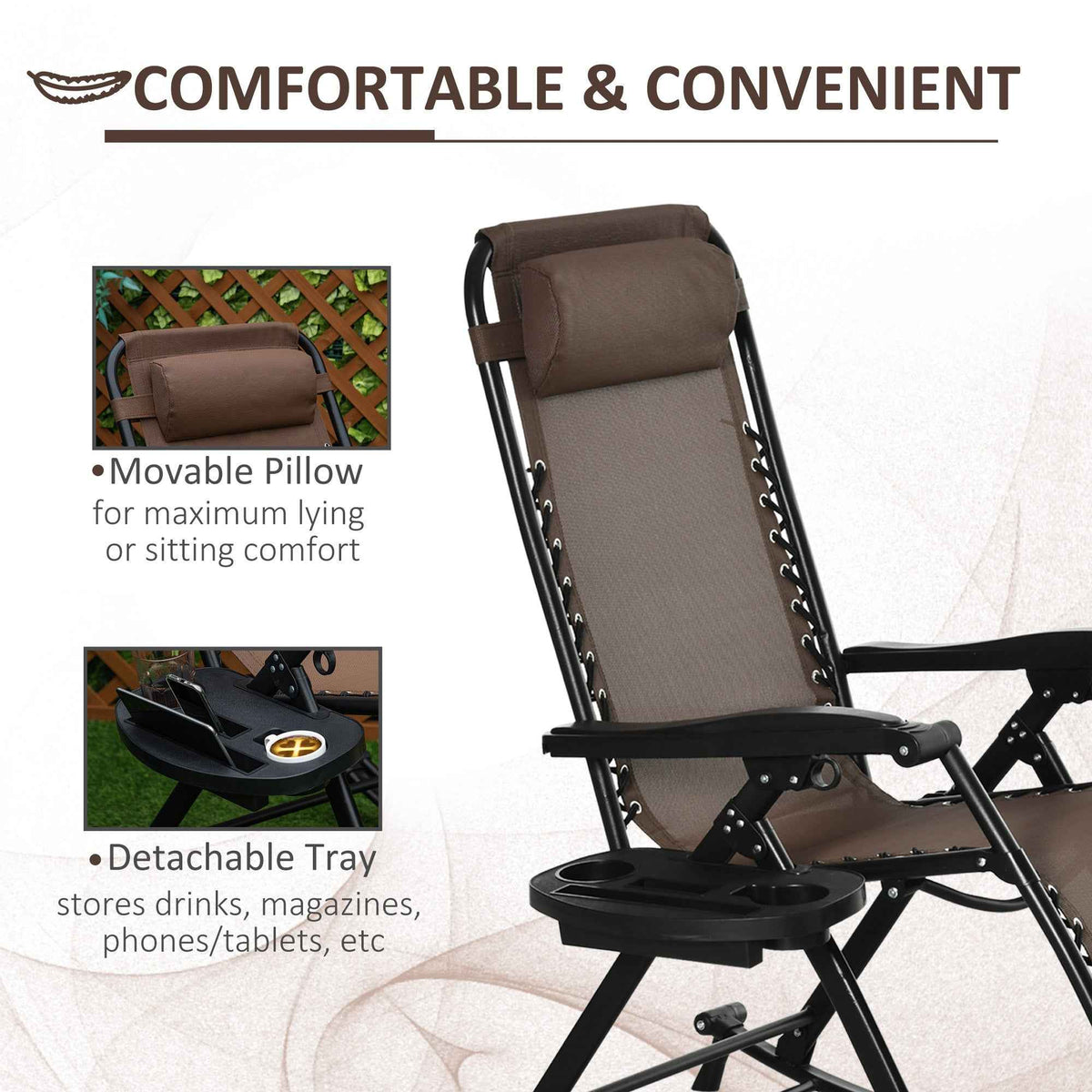 Folding Zero Gravity Rocking Lounge Chair detail image 4