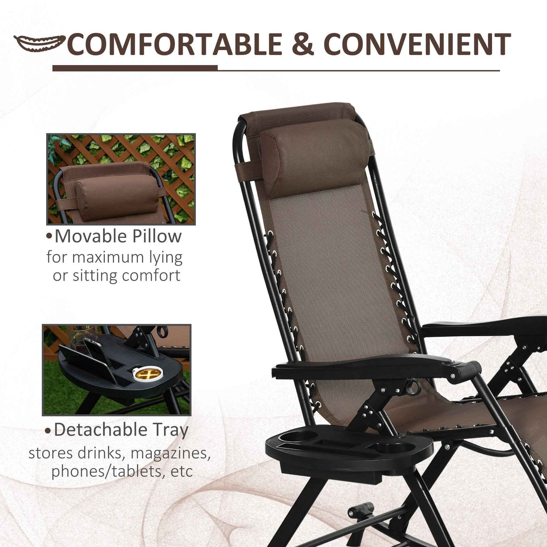 Folding Zero Gravity Rocking Lounge Chair detail image 4