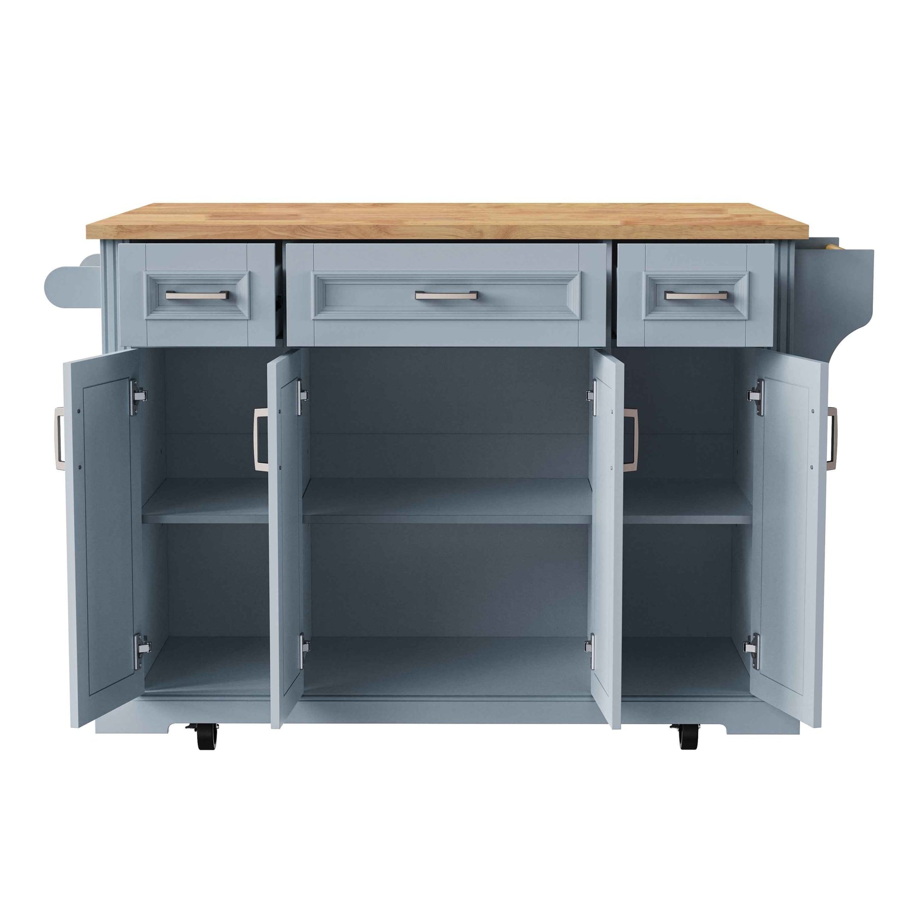 54 in. Rolling Kitchen Island with Drop Leaf & Storage product view 82
