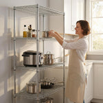Heavy-Duty Adjustable Wire Shelving Unit with Wheels & Levelers for workshop, garage, storage, or utility use