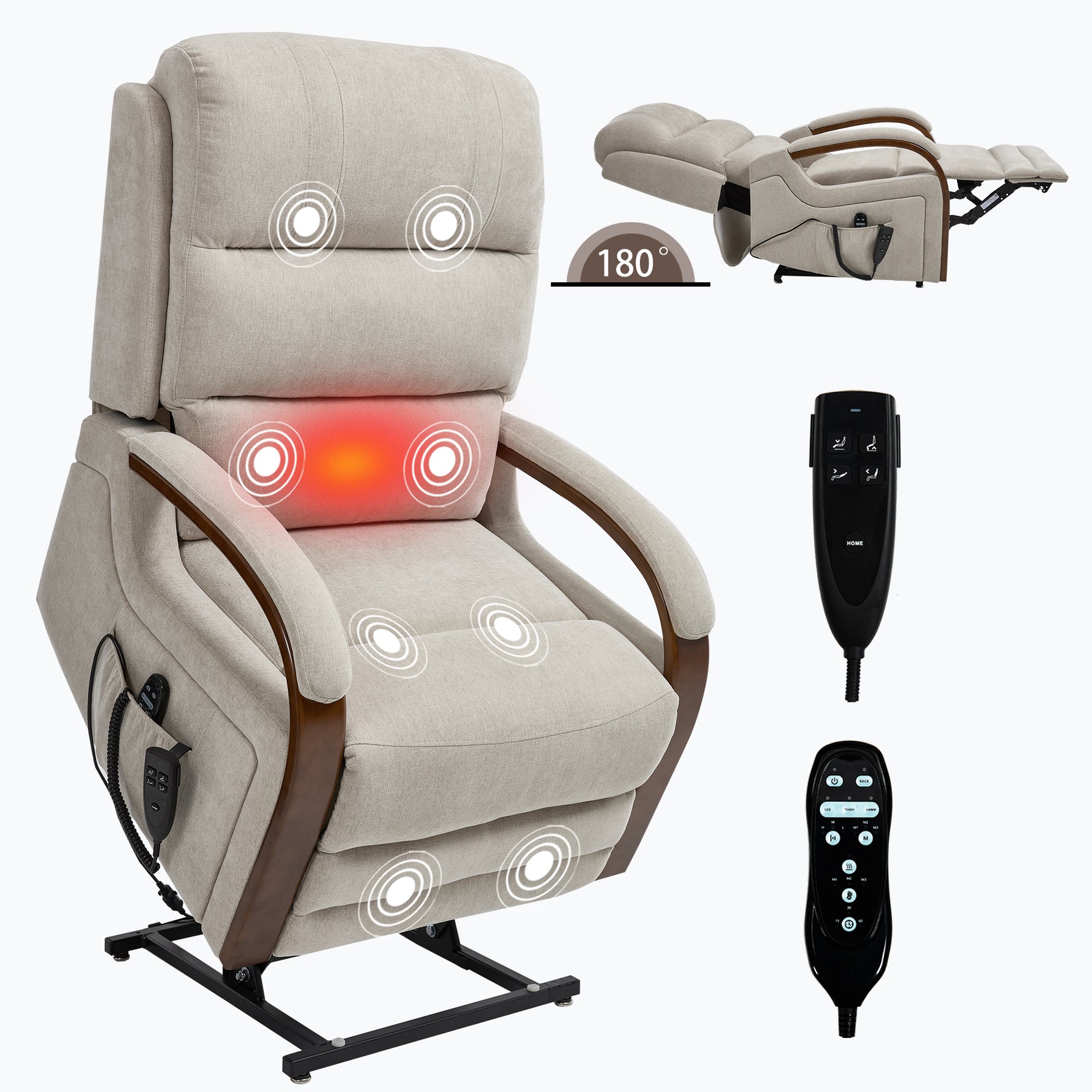 Power Chenille Lift Recliner Chair Dual Motor Infinite Position Up to 350 Pounds detail image 89