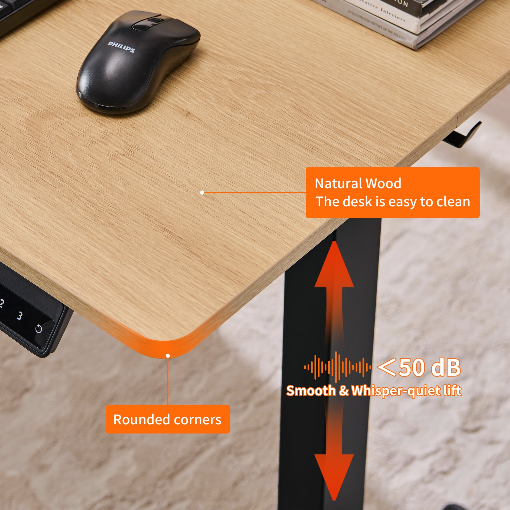 48" x 24" Electric Standing Desk workspace desk setup
