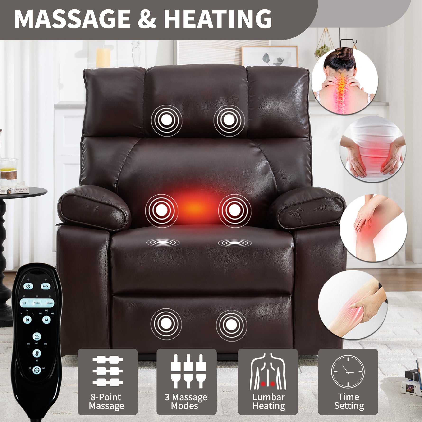 Dual-Motor Power Lift Recliner with Heat & Massage, 350 lb Capacity detail image 112